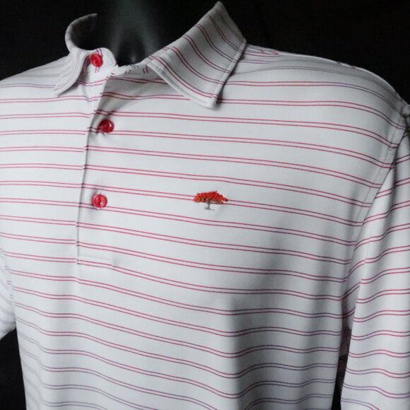 Peter Millar Summer Comfort White Striped Stretch Polo (M) - Picture 2 of 10